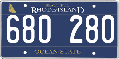 RI license plate 680280