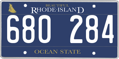 RI license plate 680284