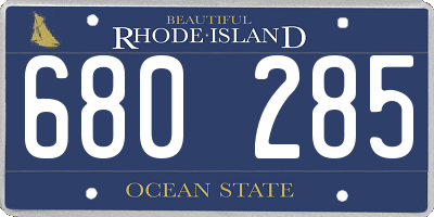 RI license plate 680285