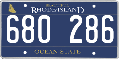 RI license plate 680286