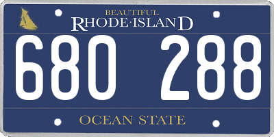 RI license plate 680288