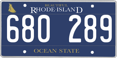 RI license plate 680289