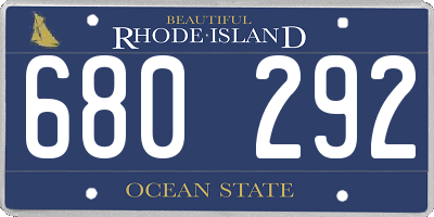 RI license plate 680292