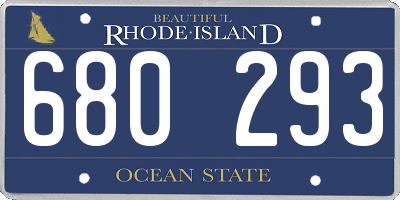 RI license plate 680293