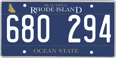 RI license plate 680294