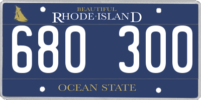 RI license plate 680300