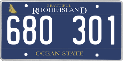RI license plate 680301