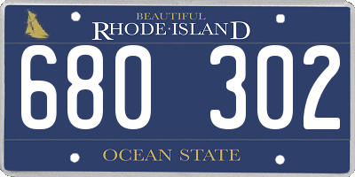 RI license plate 680302