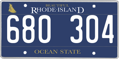 RI license plate 680304