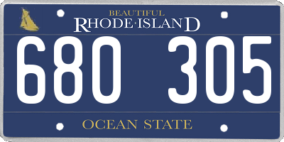 RI license plate 680305