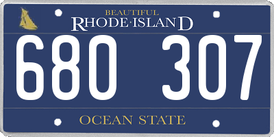 RI license plate 680307