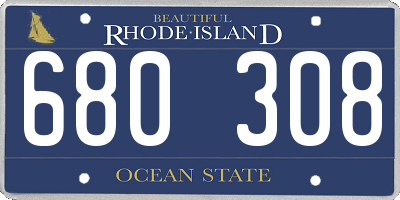 RI license plate 680308