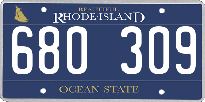RI license plate 680309
