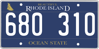 RI license plate 680310