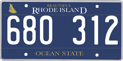 RI license plate 680312
