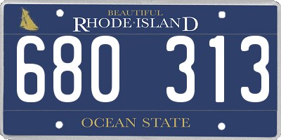 RI license plate 680313