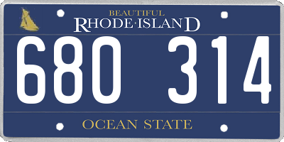 RI license plate 680314