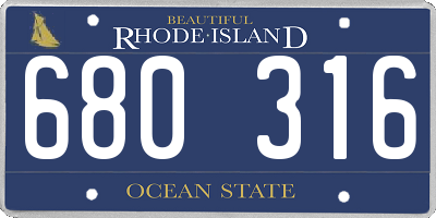 RI license plate 680316