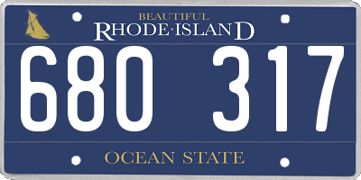 RI license plate 680317