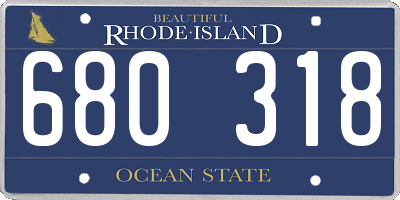 RI license plate 680318