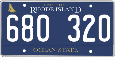 RI license plate 680320