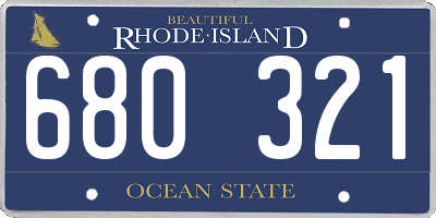 RI license plate 680321