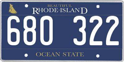 RI license plate 680322