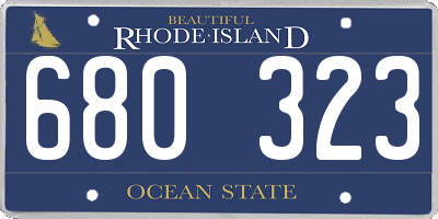 RI license plate 680323