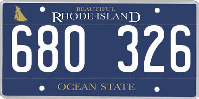 RI license plate 680326
