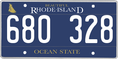 RI license plate 680328