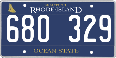 RI license plate 680329