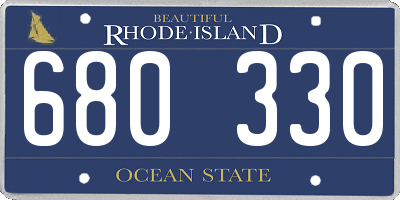 RI license plate 680330