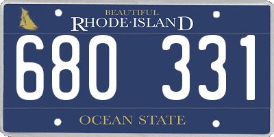 RI license plate 680331