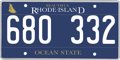 RI license plate 680332