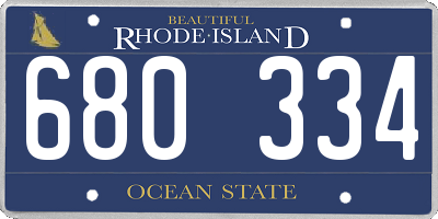 RI license plate 680334