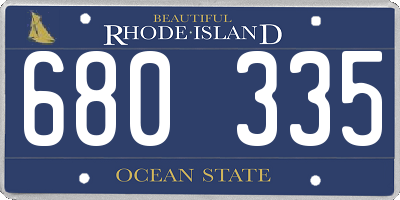 RI license plate 680335
