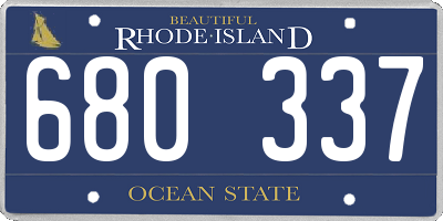 RI license plate 680337