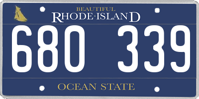 RI license plate 680339