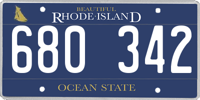 RI license plate 680342