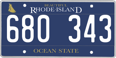 RI license plate 680343