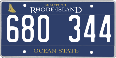 RI license plate 680344