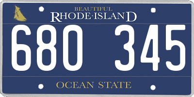 RI license plate 680345