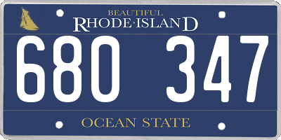 RI license plate 680347