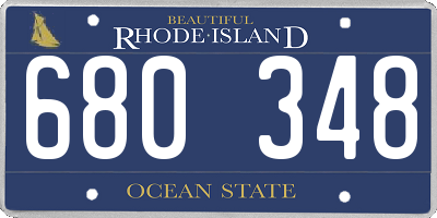 RI license plate 680348