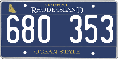RI license plate 680353
