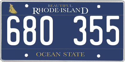 RI license plate 680355