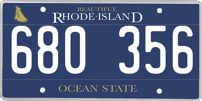 RI license plate 680356