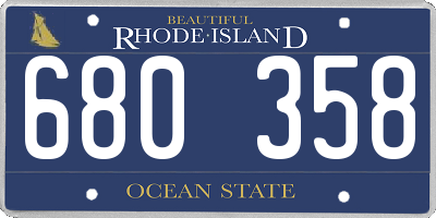 RI license plate 680358