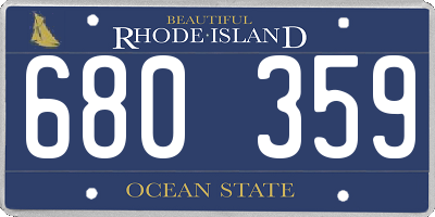 RI license plate 680359