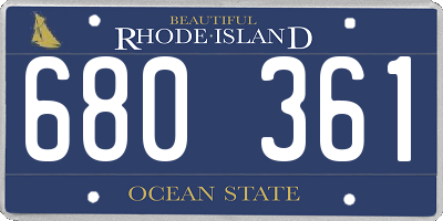RI license plate 680361